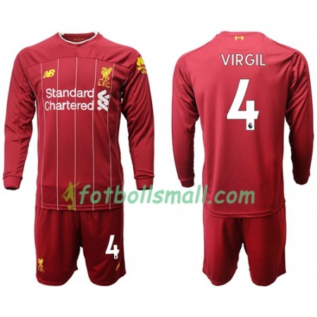 Liverpool Fotbollströjor Virgil van Dijk 4 Barn Hemma tröja 2019/20 Långärmad